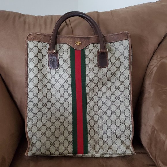 Unisex Vintage Authentic Gucci Tote Handbag - Picture 2 of 14